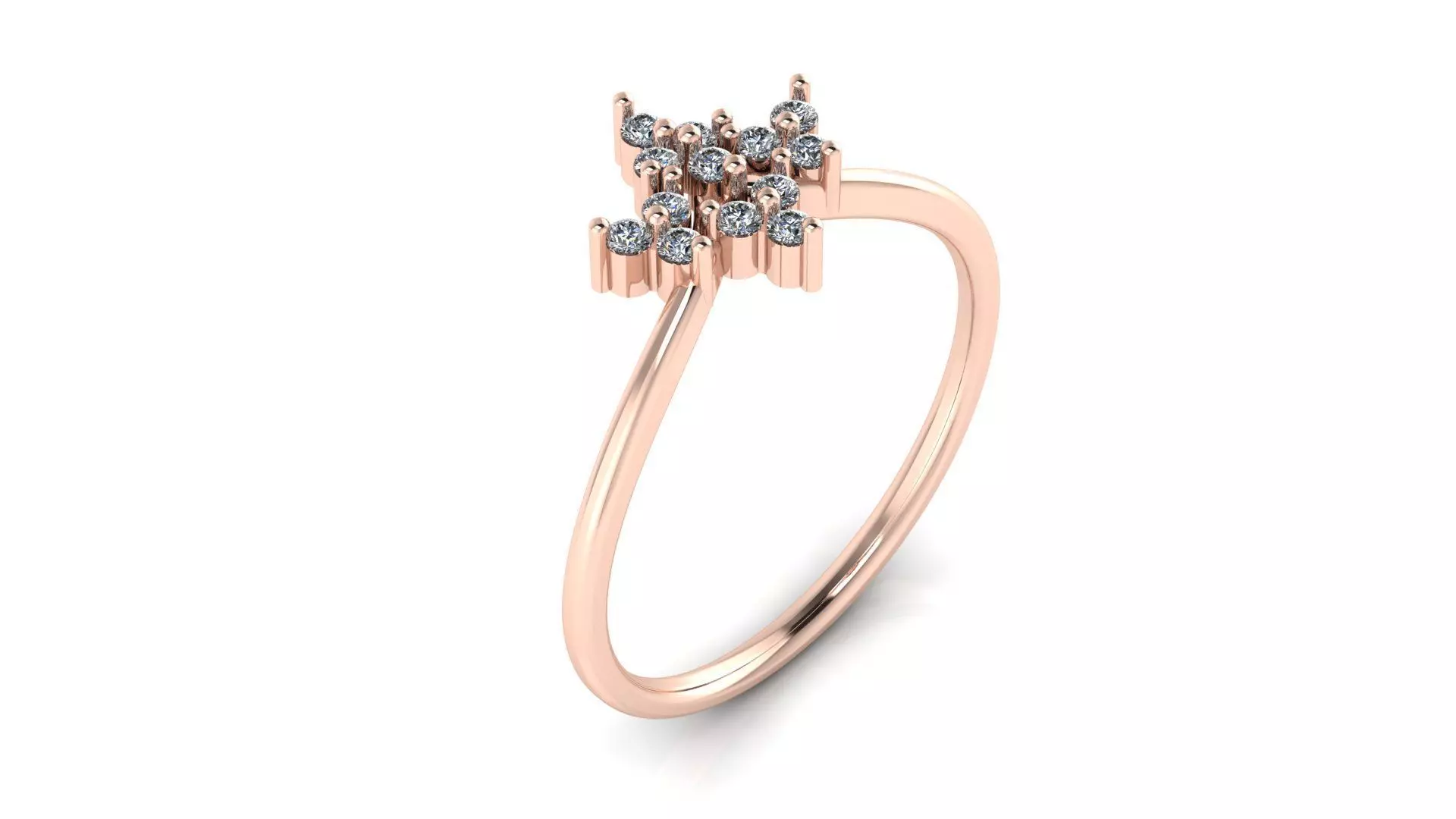 Jewelry Diamond Ring 3D Print Model 3D print model_0