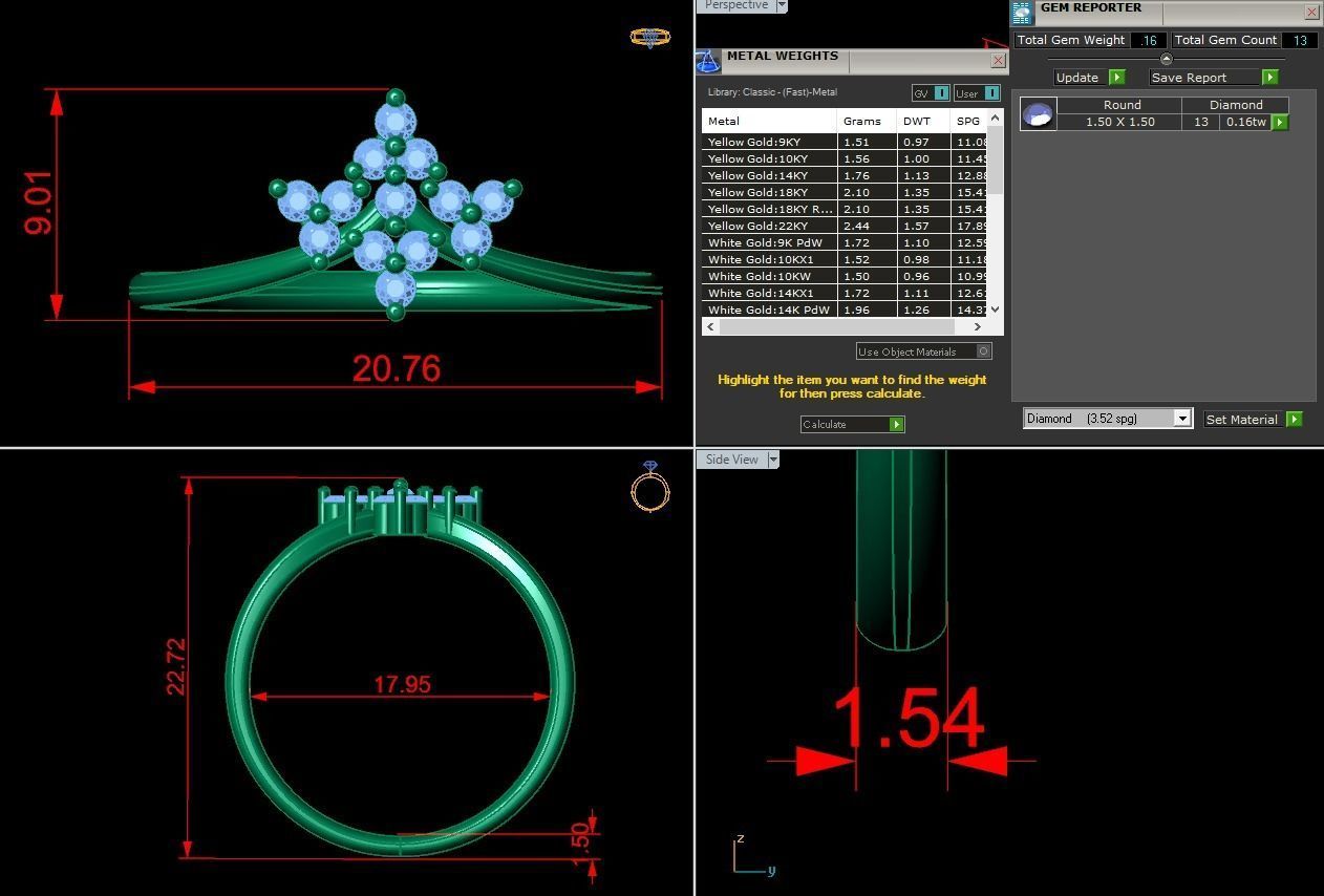 Jewelry Diamond Ring 3D Print Model 3D print model_2