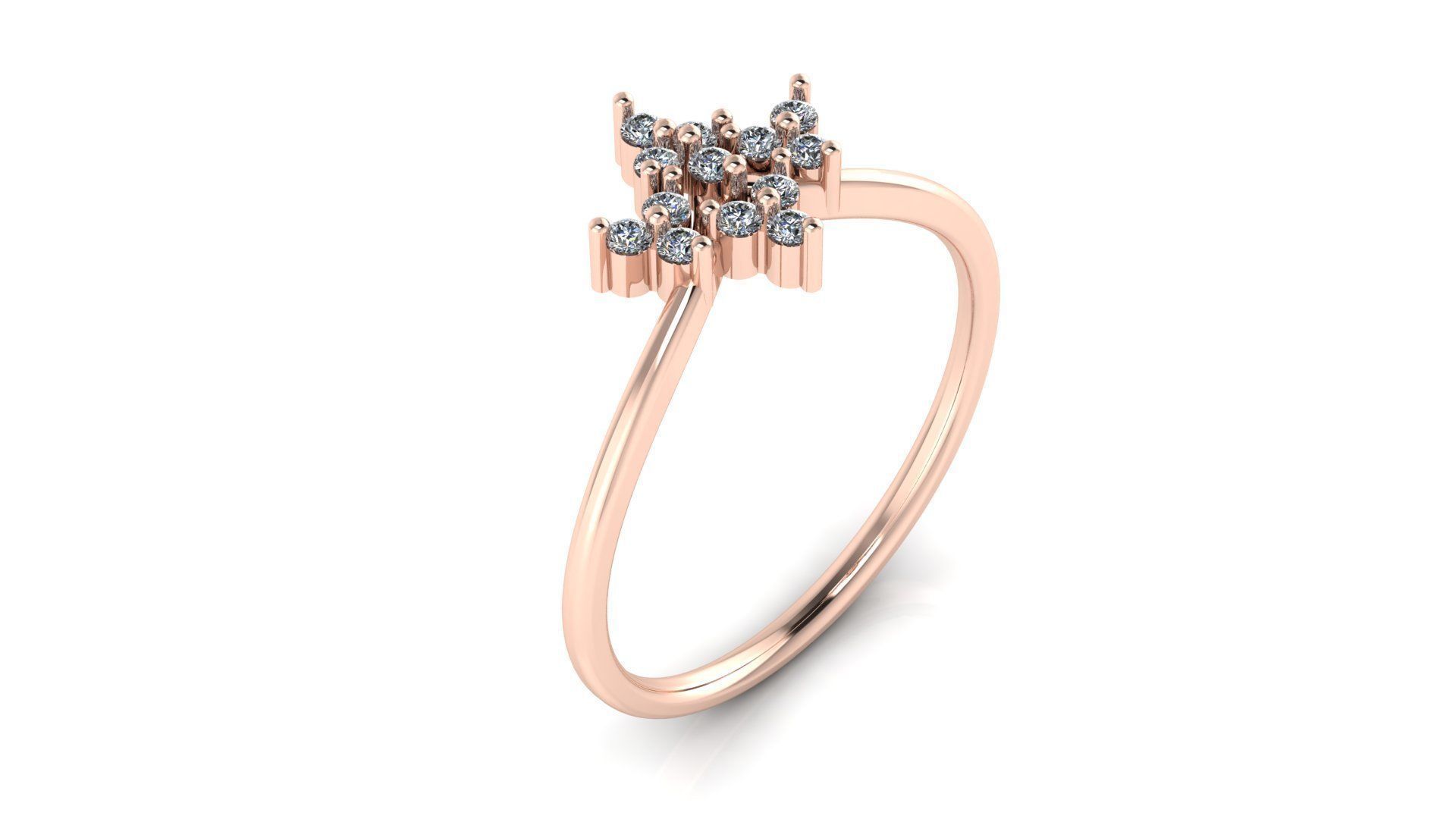 Jewelry Diamond Ring 3D Print Model 3D print model_3