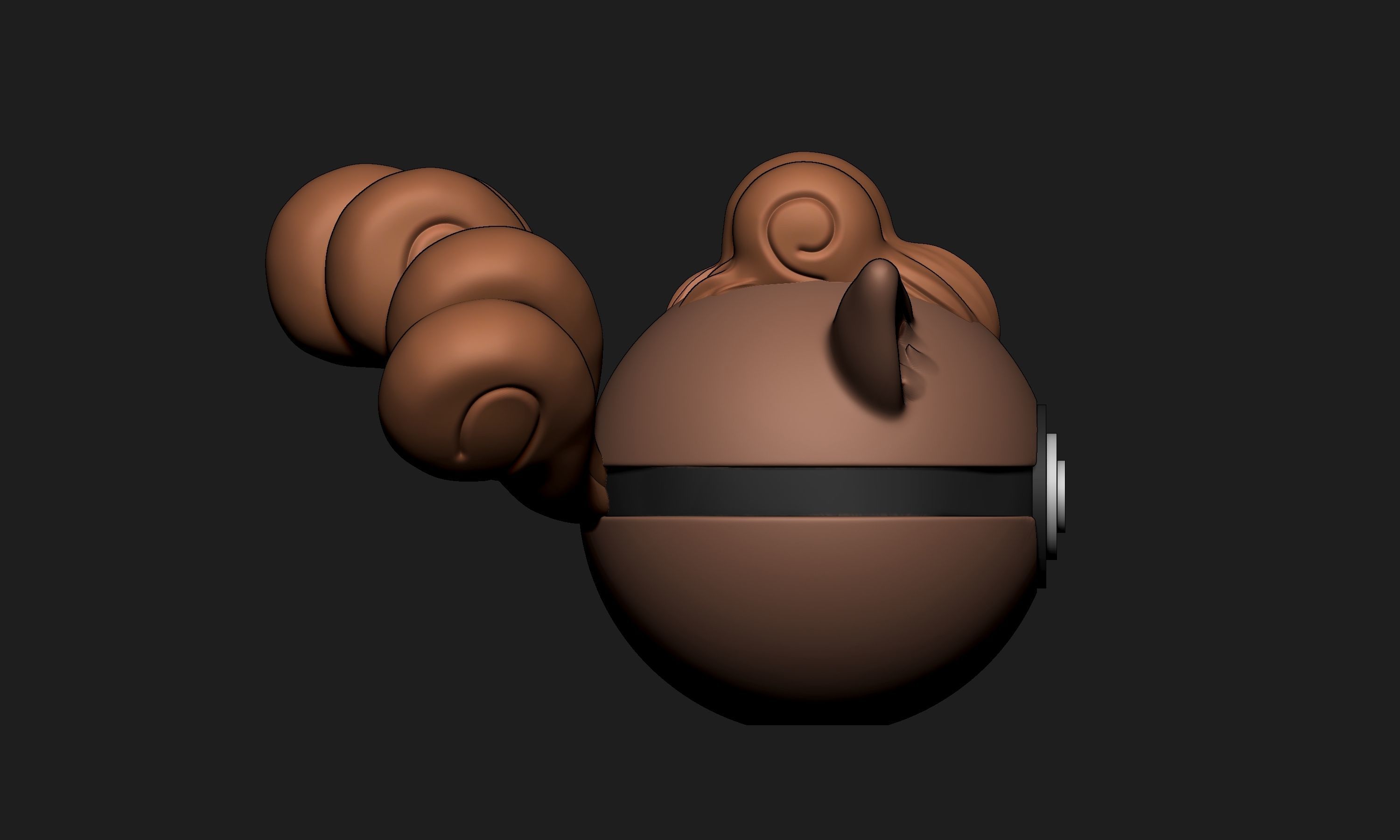 Pokemon Vulpix Pokeball  3D print model_3