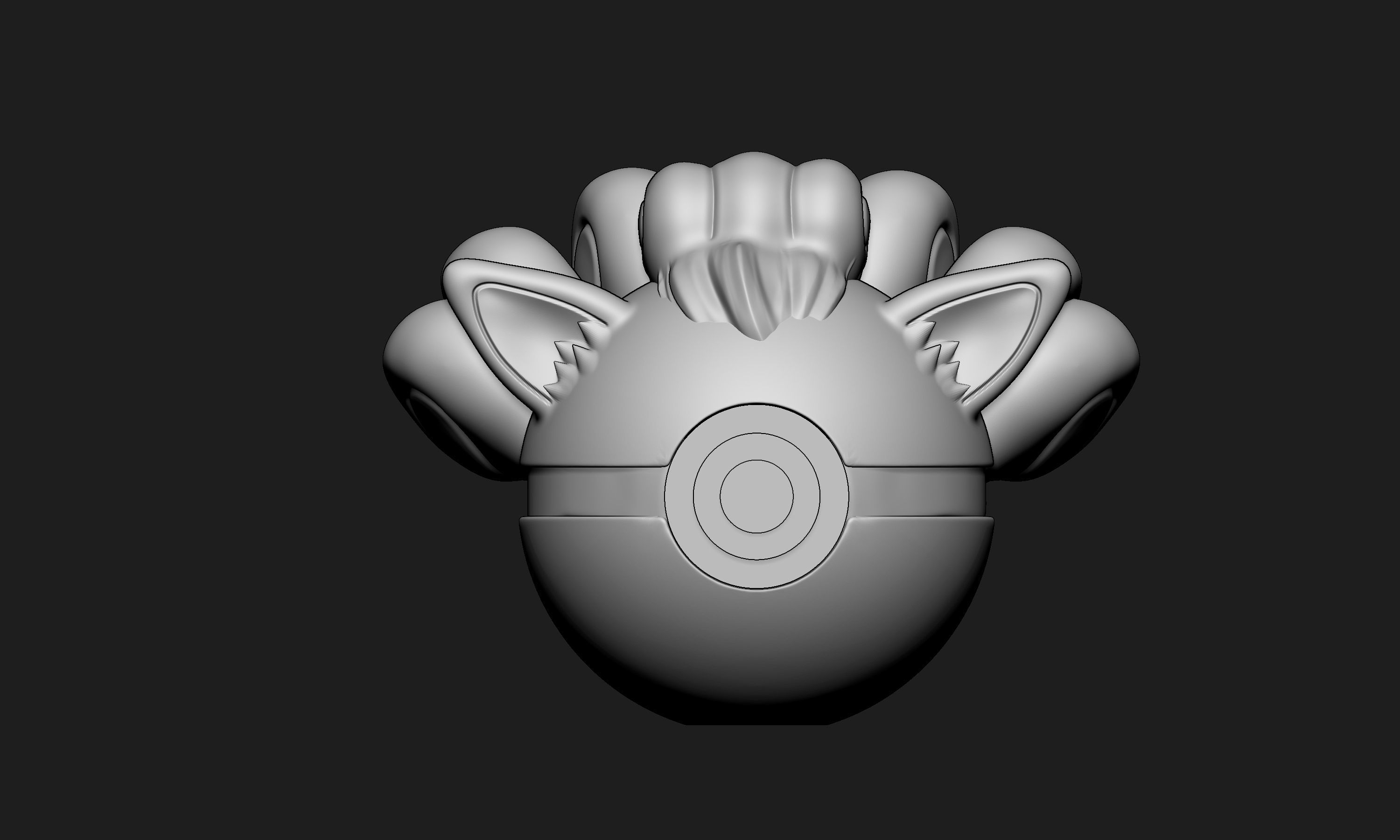 Pokemon Vulpix Pokeball  3D print model_1