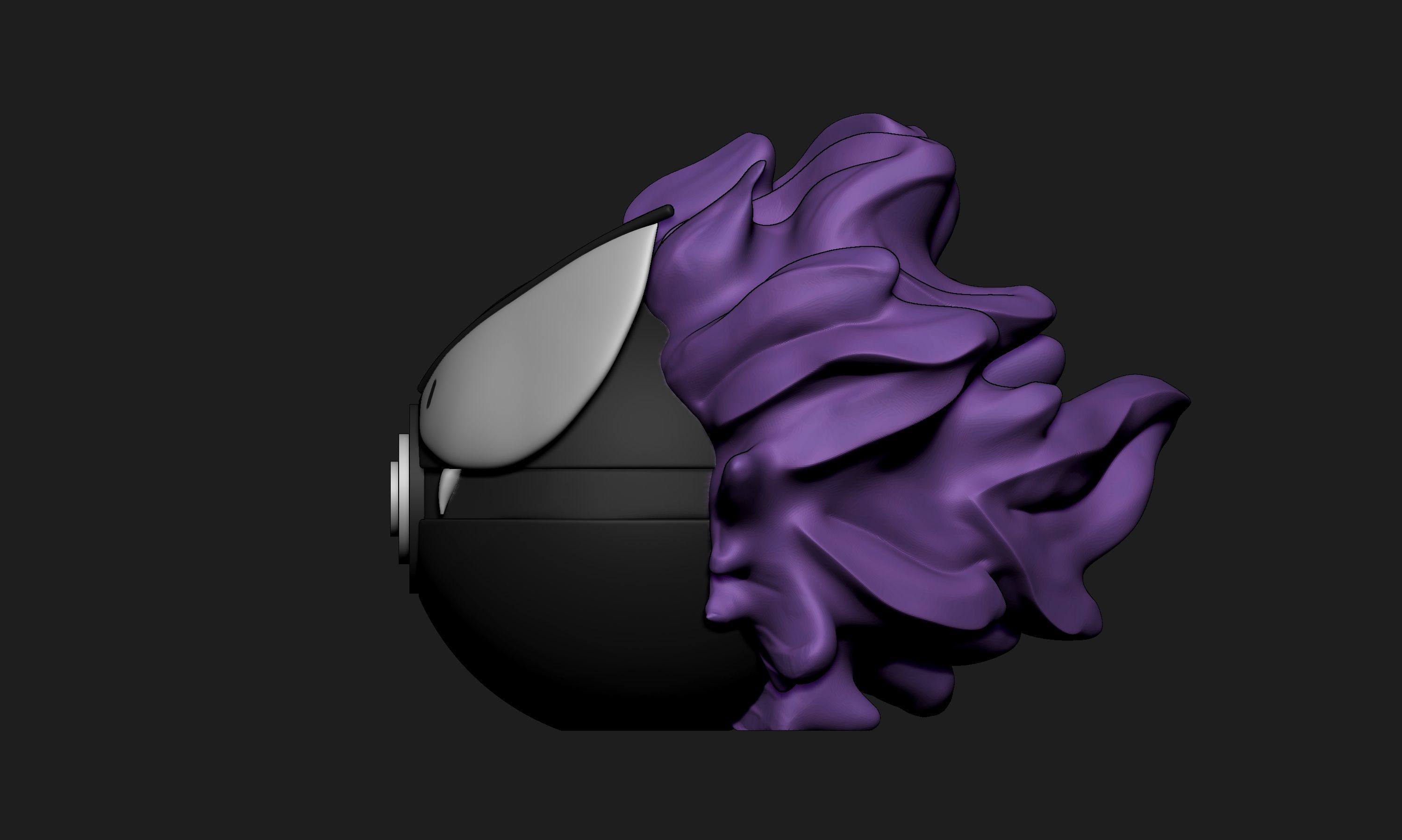 Pokemon Gastly Pokeball 3D print model_7