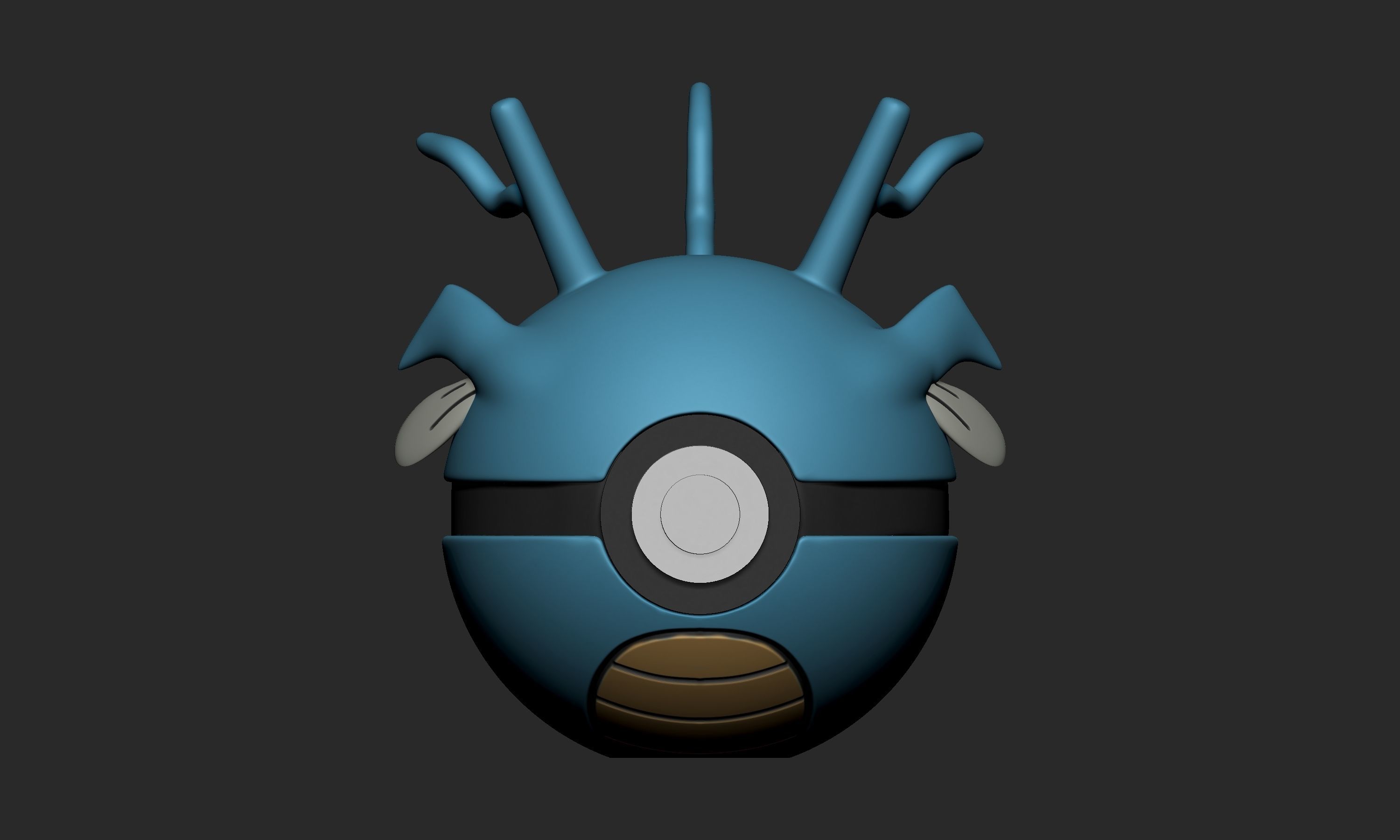 Pokemon Kingdra Pokeball 3D print model_1
