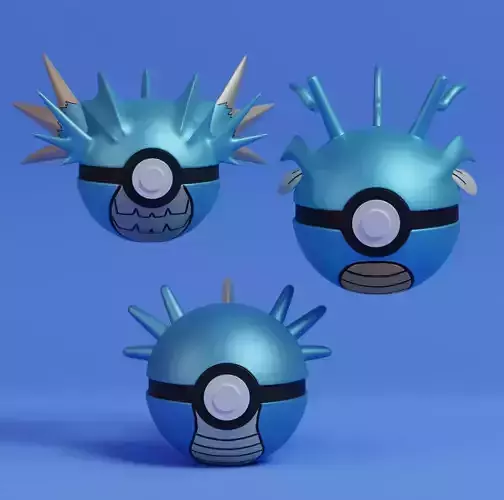 Pokemon Horsea Seadra Kingdra Pokeball  3D print model