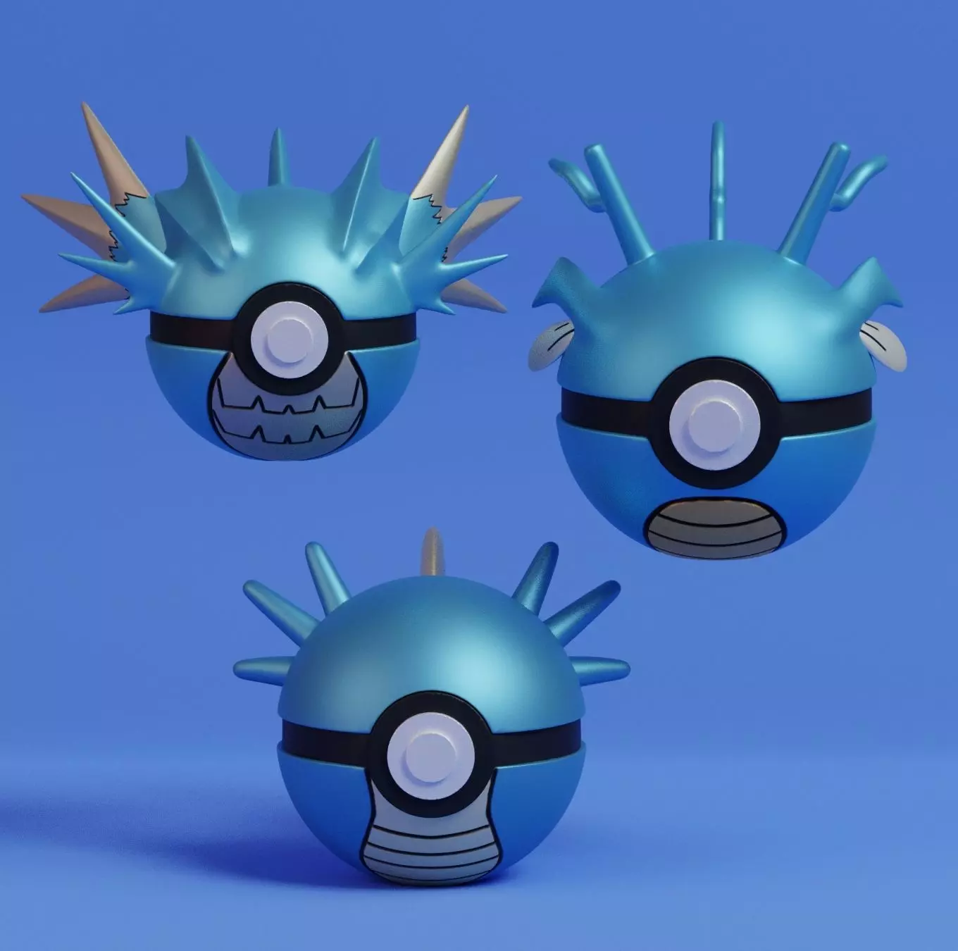 Pokemon Horsea Seadra Kingdra Pokeball  3D print model_0