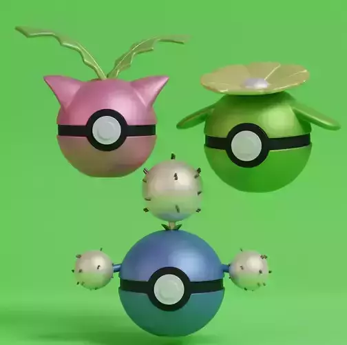 Pokemon Hopip Skiploom Jumpluff Pokeball