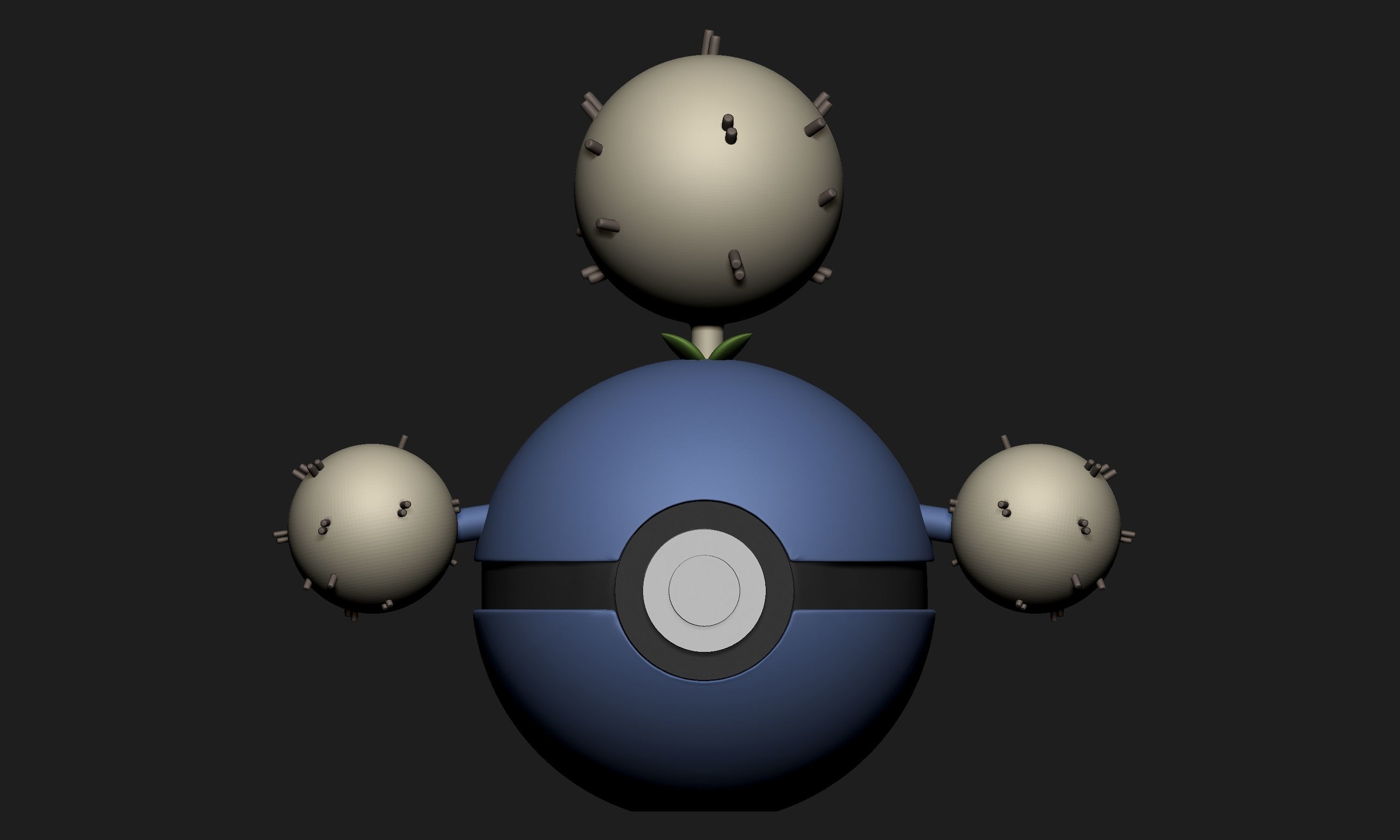 Pokemon Hopip Skiploom Jumpluff Pokeball 3D print model_7