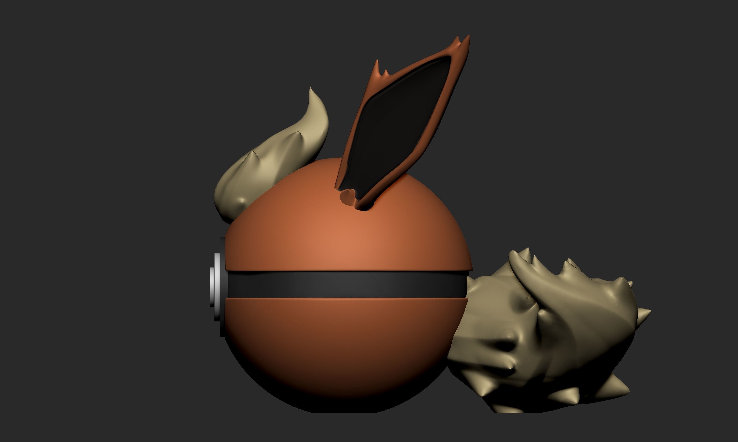 Pokemon Flareon Pokeball  3D print model_4
