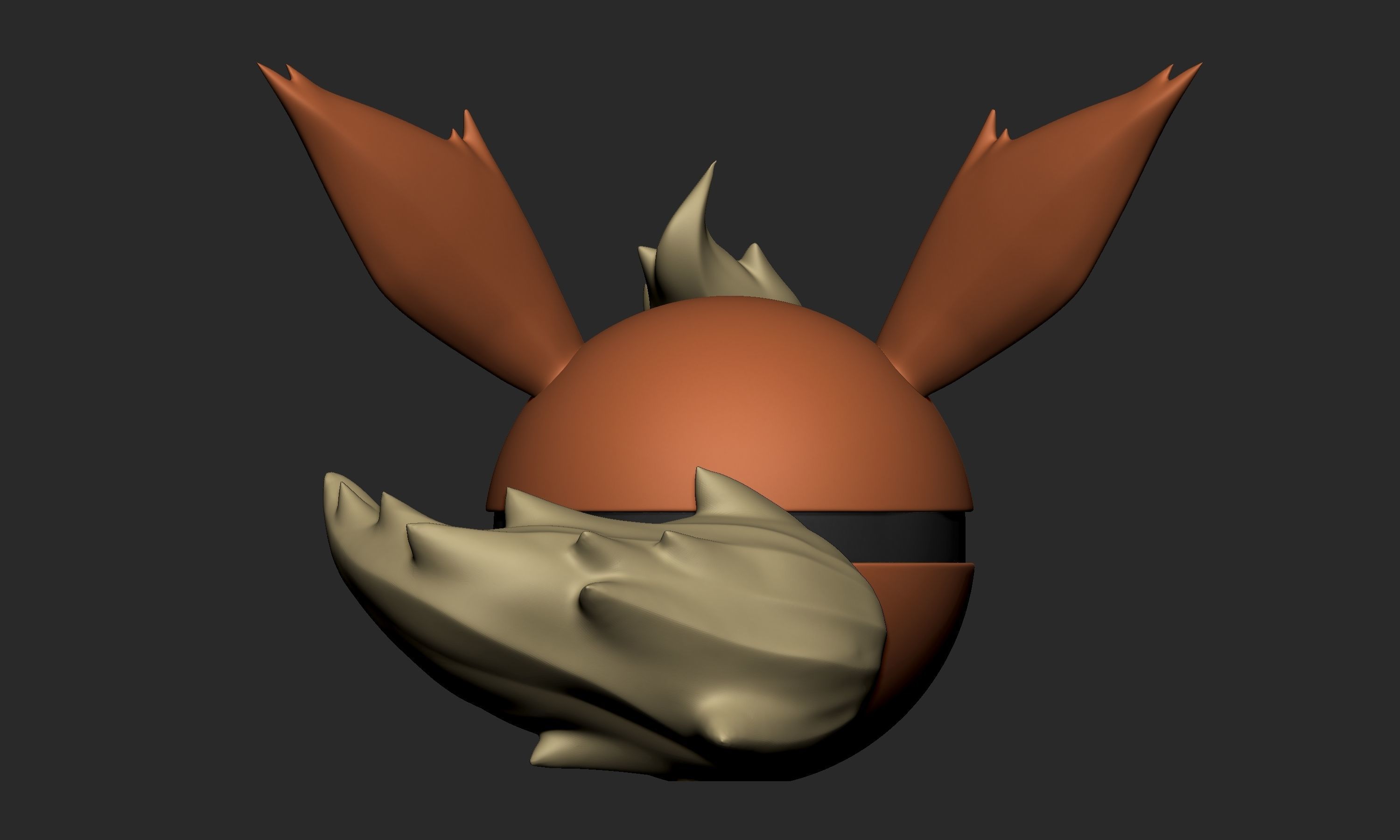 Pokemon Flareon Pokeball  3D print model_5