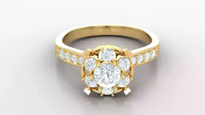 Women Diamond Solitaire V4   SLT 175 3D print model