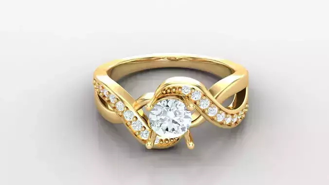 Women Diamond Solitaire V4   SLT 169 3D print model
