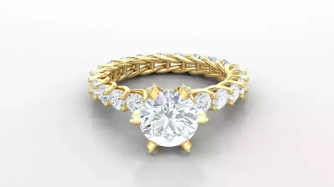 Women Diamond Solitaire V4   SLT 168 3D print model