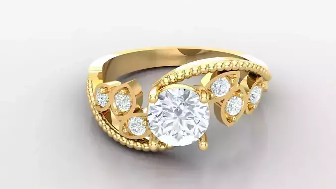 Women Diamond Solitaire V4   SLT 164 3D print model
