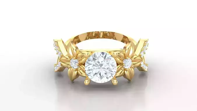 Women Diamond Solitaire V4   SLT 163 3D print model