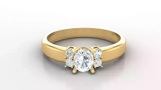 Women Diamond Solitaire V4   SLT 162 3D print model