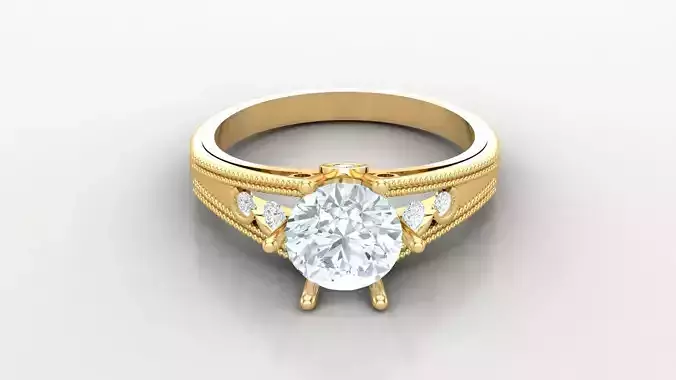 Women Diamond Solitaire V4   SLT 161 3D print model
