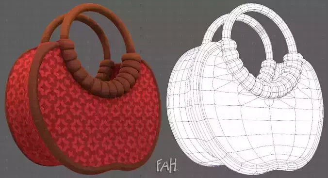 Bag V12 Low-poly 3D model