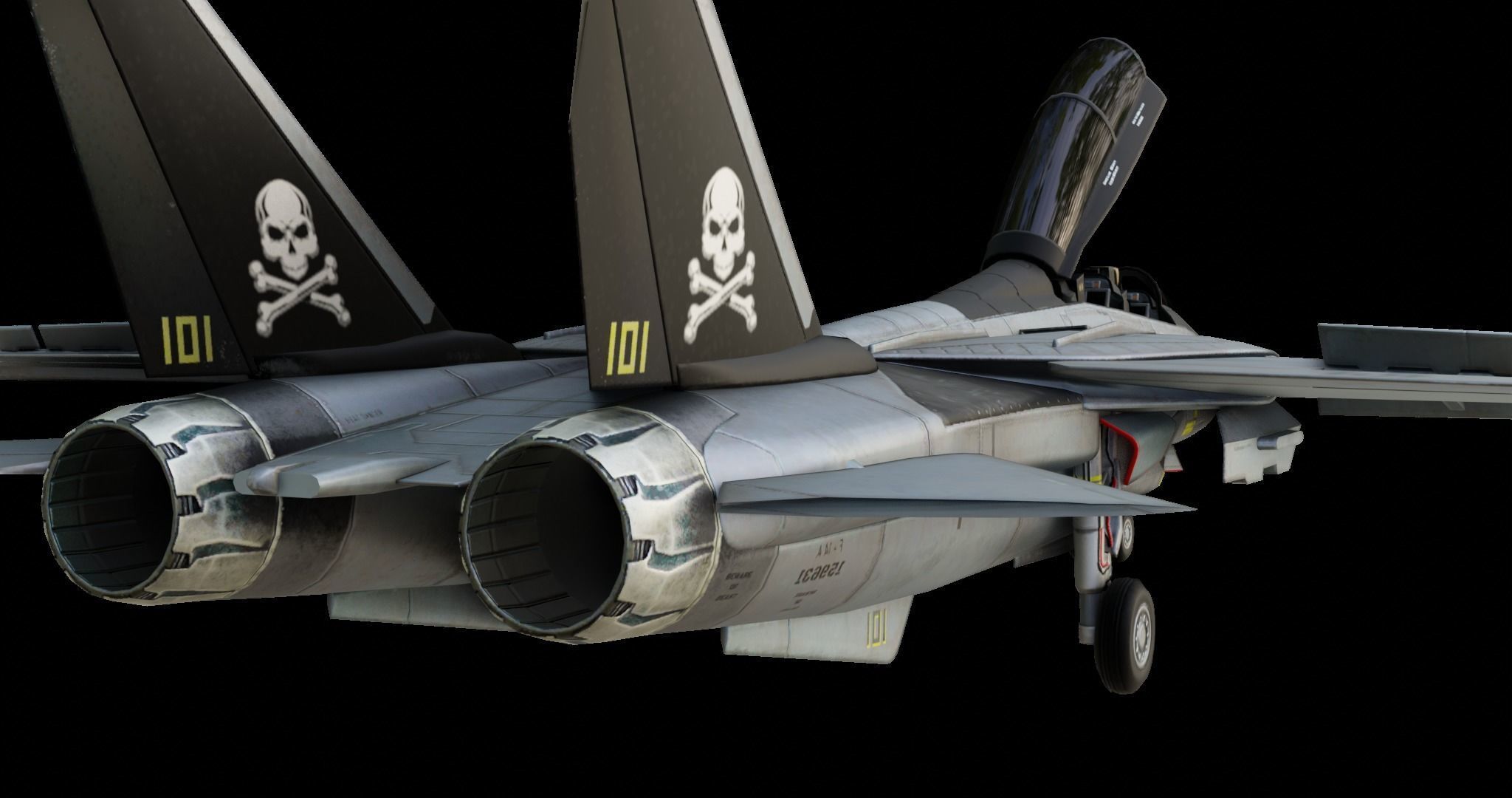 Grumman F-14 Tomcat US Fighter Jet Low-poly 3D model_4
