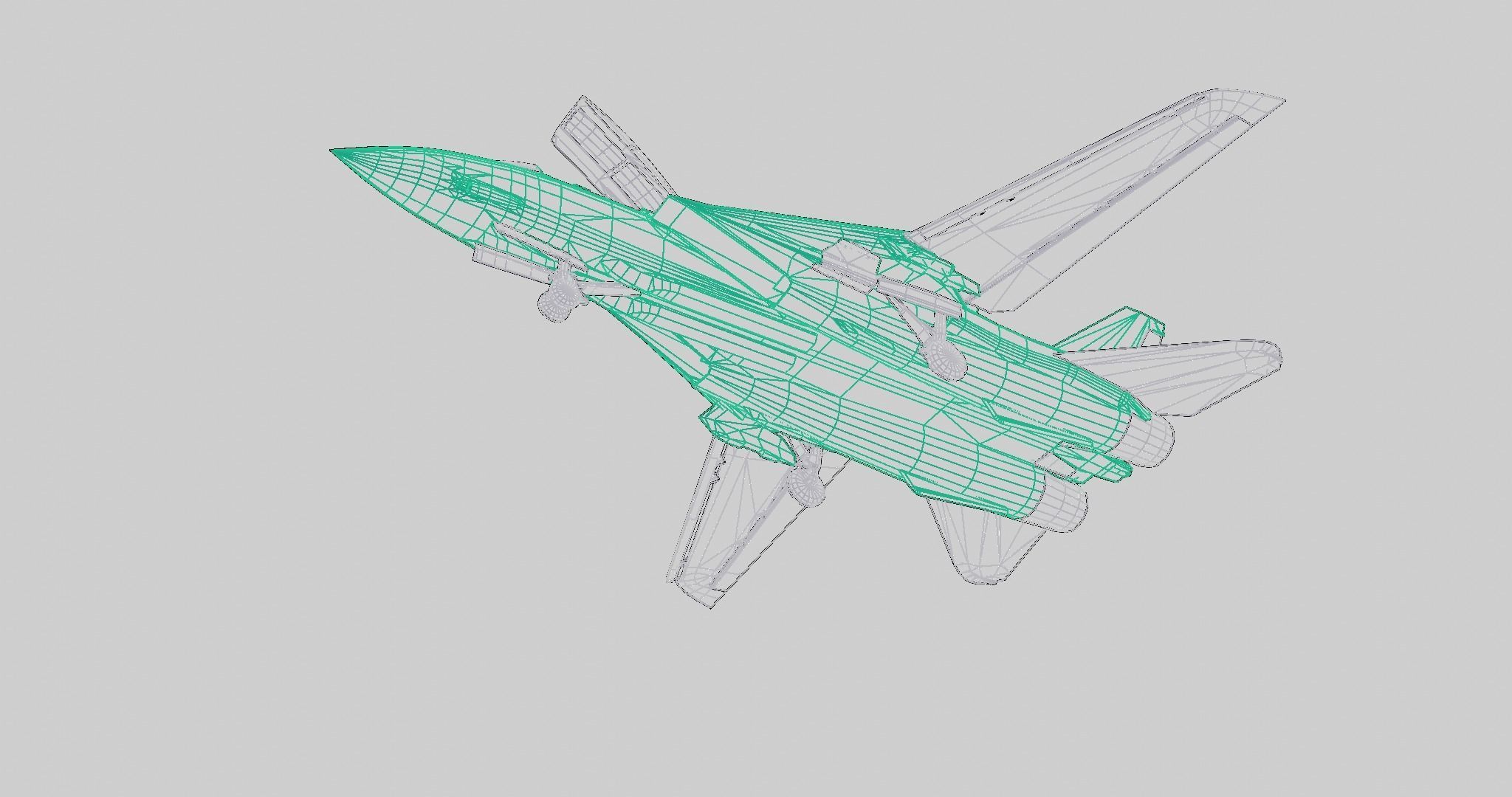 Grumman F-14 Tomcat US Fighter Jet Low-poly 3D model_13