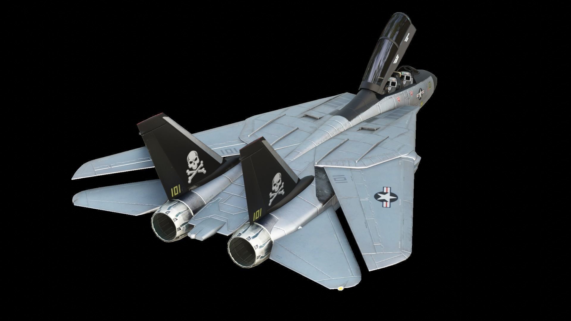 Grumman F-14 Tomcat US Fighter Jet Low-poly 3D model_1