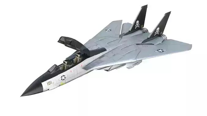 Grumman F-14 Tomcat US Fighter Jet Low-poly 3D model