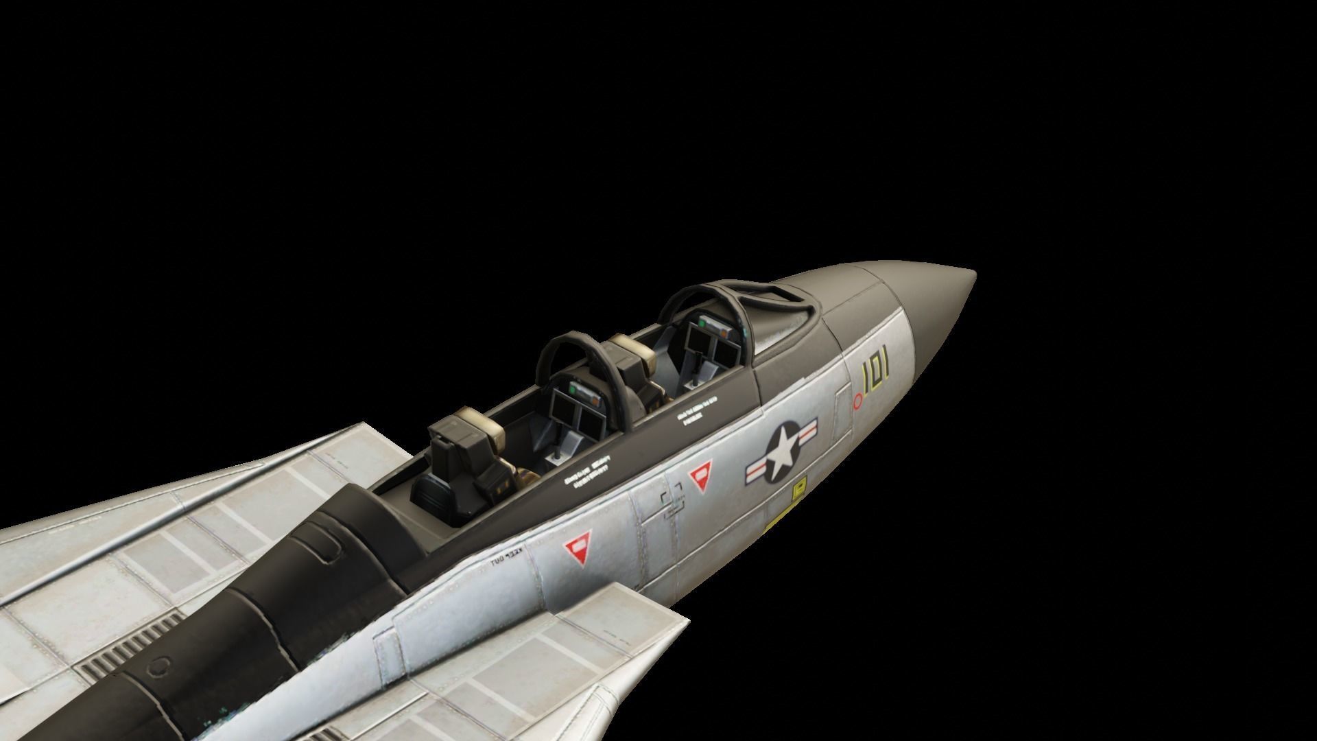 Grumman F-14 Tomcat US Fighter Jet Low-poly 3D model_5