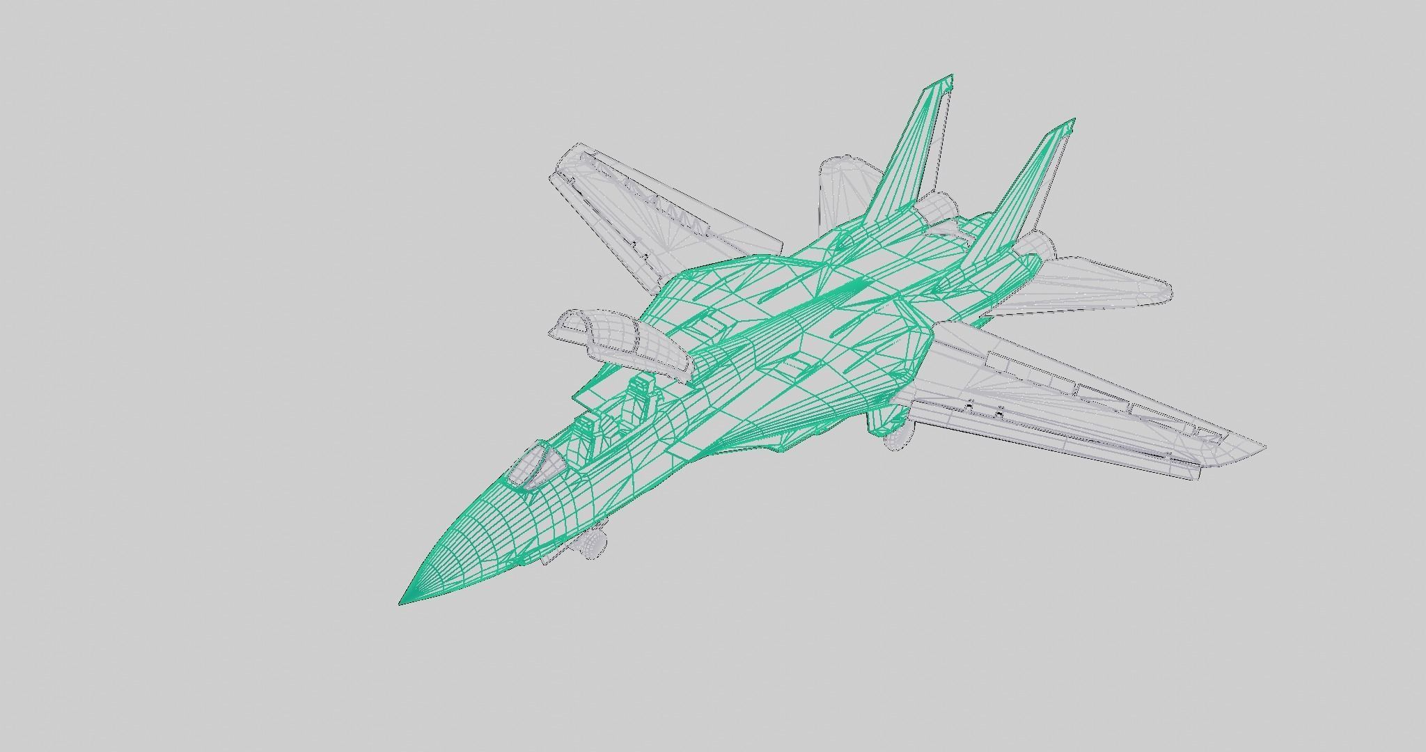 Grumman F-14 Tomcat US Fighter Jet Low-poly 3D model_12