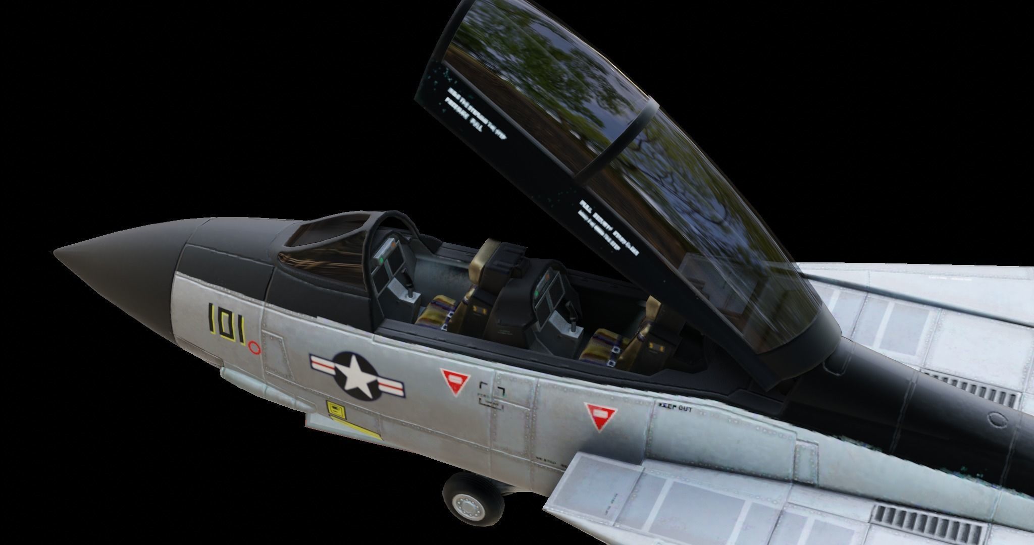 Grumman F-14 Tomcat US Fighter Jet Low-poly 3D model_3