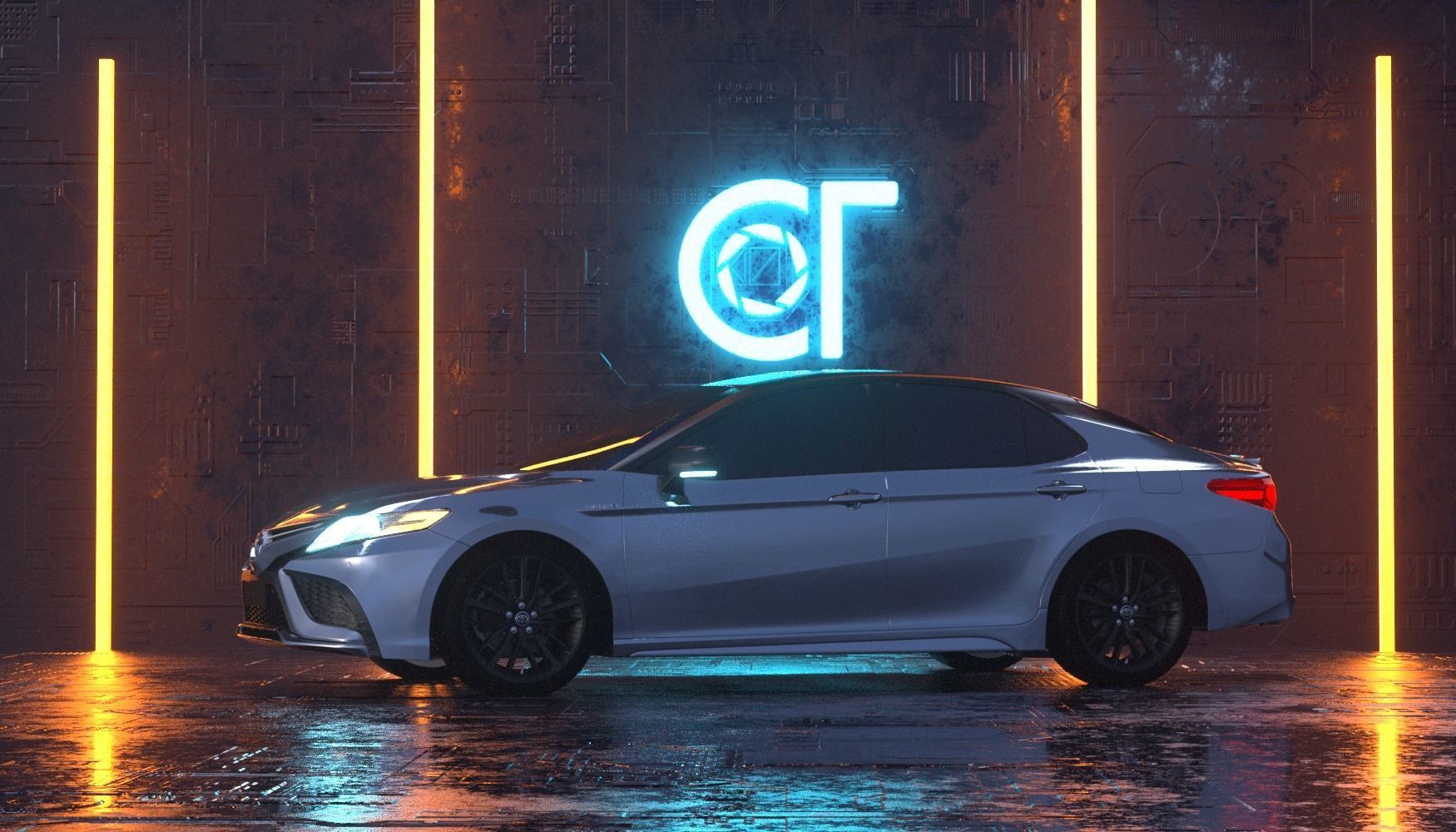 Toyota camry xse 2021 3D model_4