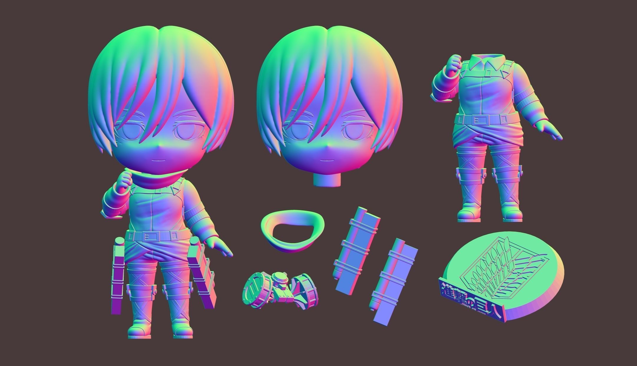 Mikasa Shingeki no kyojin 3D print model_4