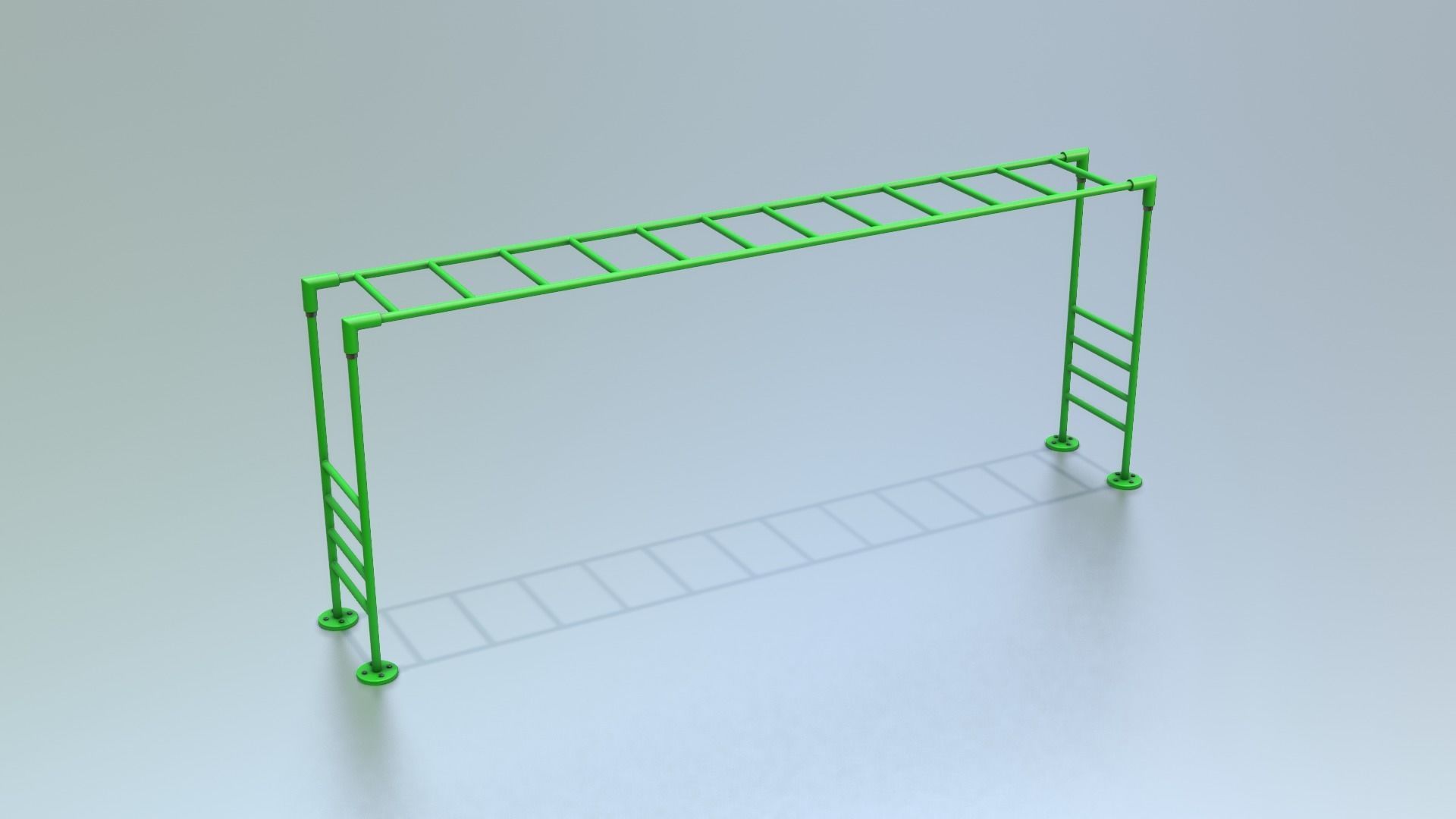 Playground Climber - Horizontal Ladder Low-poly 3D model_14