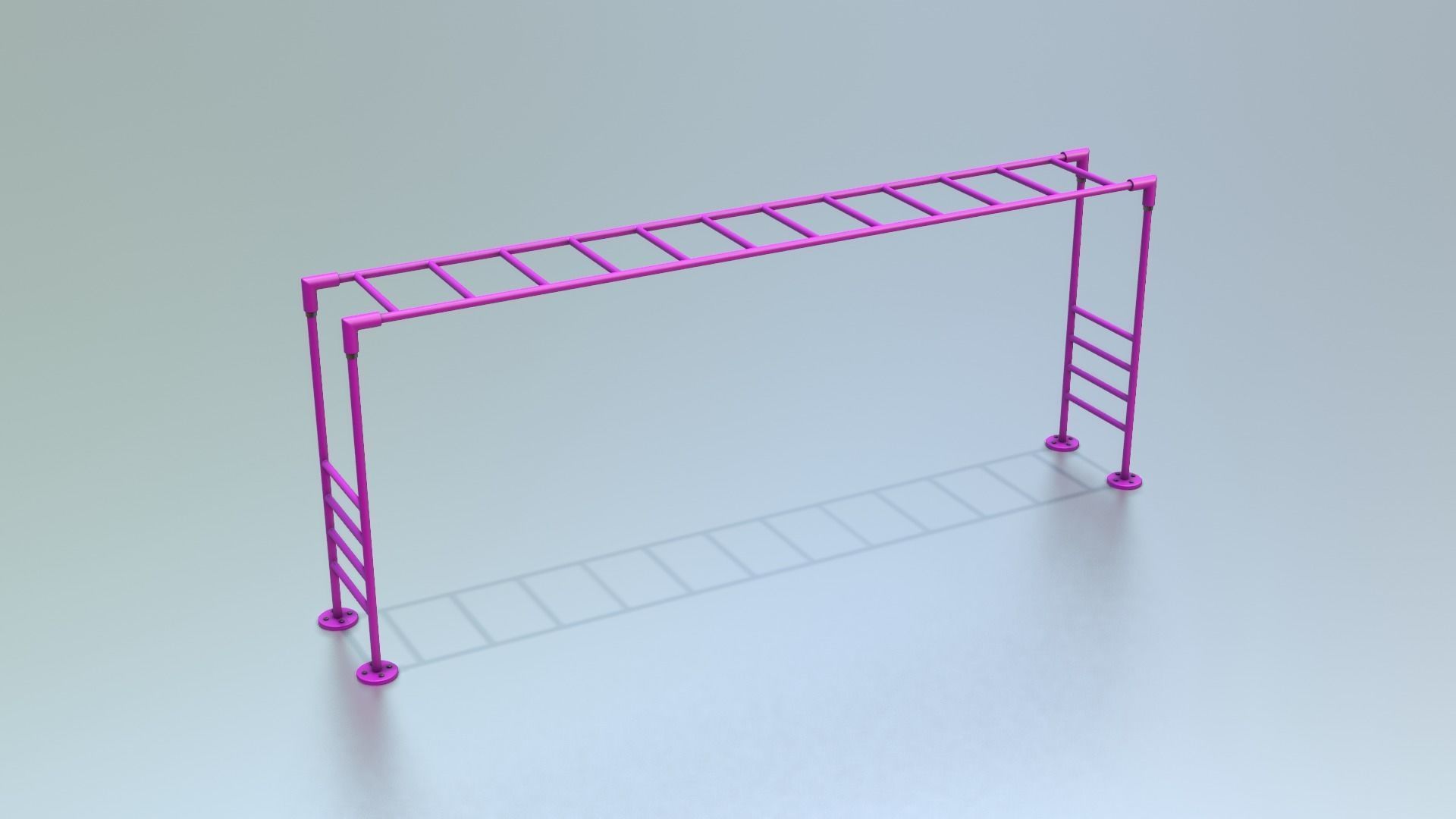 Playground Climber - Horizontal Ladder Low-poly 3D model_17