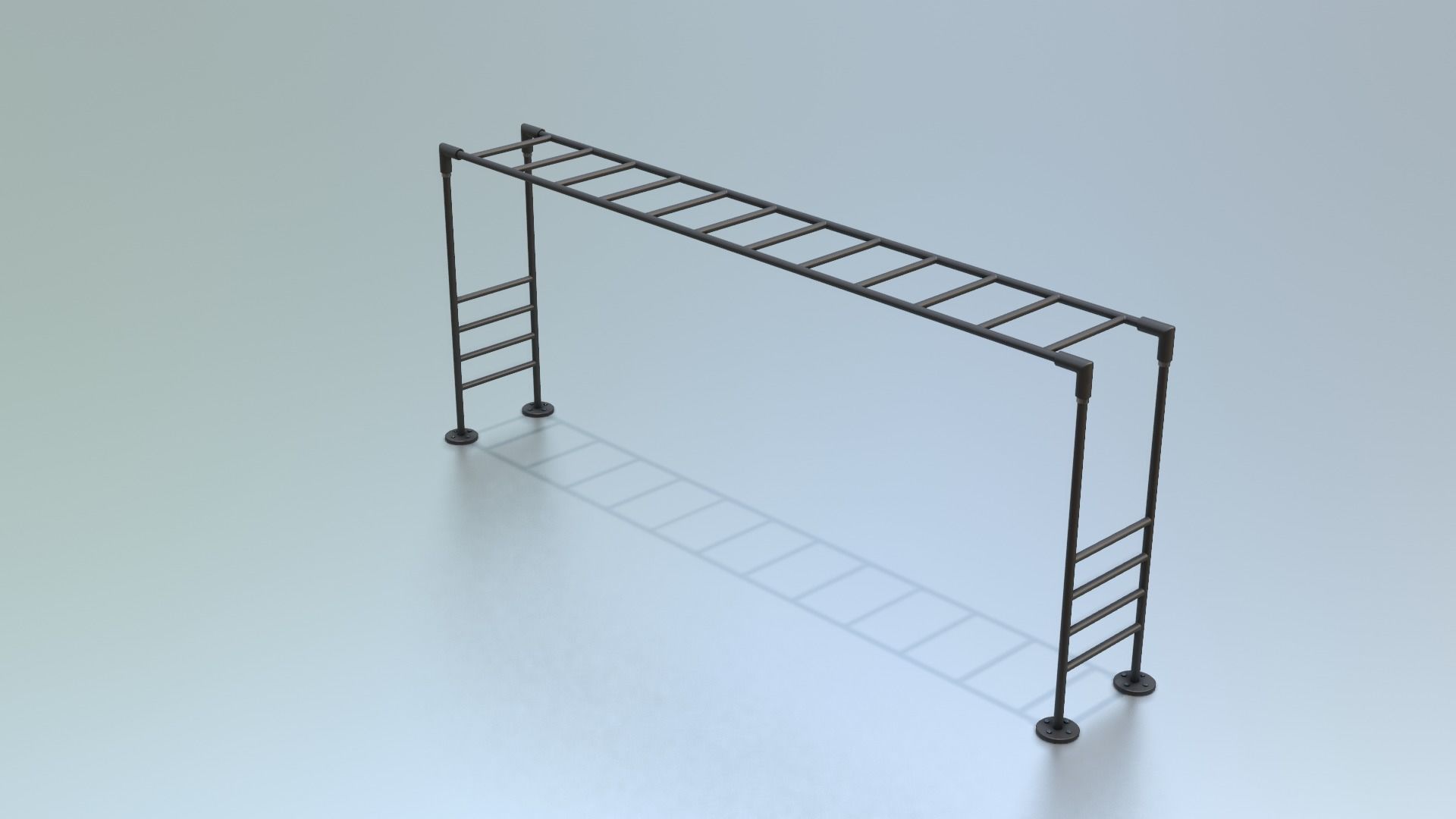 Playground Climber - Horizontal Ladder Low-poly 3D model_8