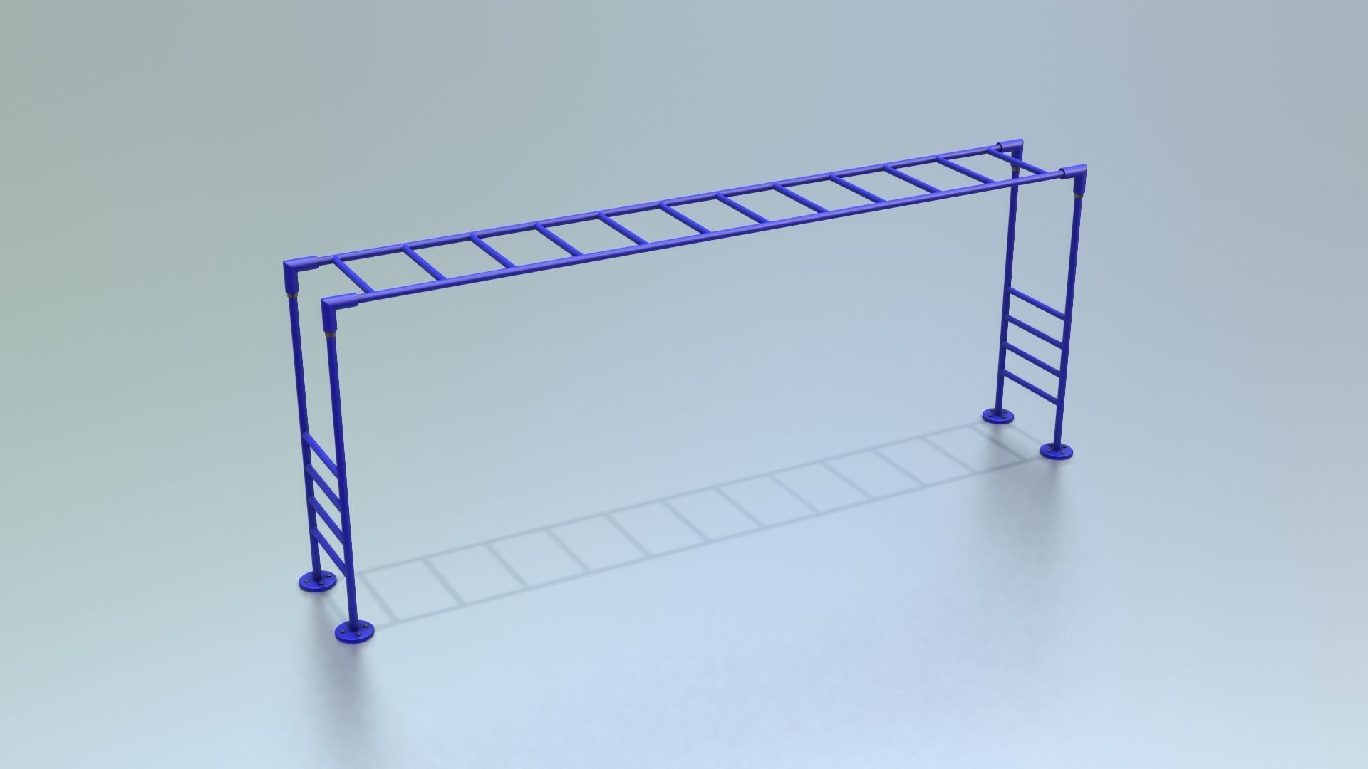 Playground Climber - Horizontal Ladder Low-poly 3D model_15