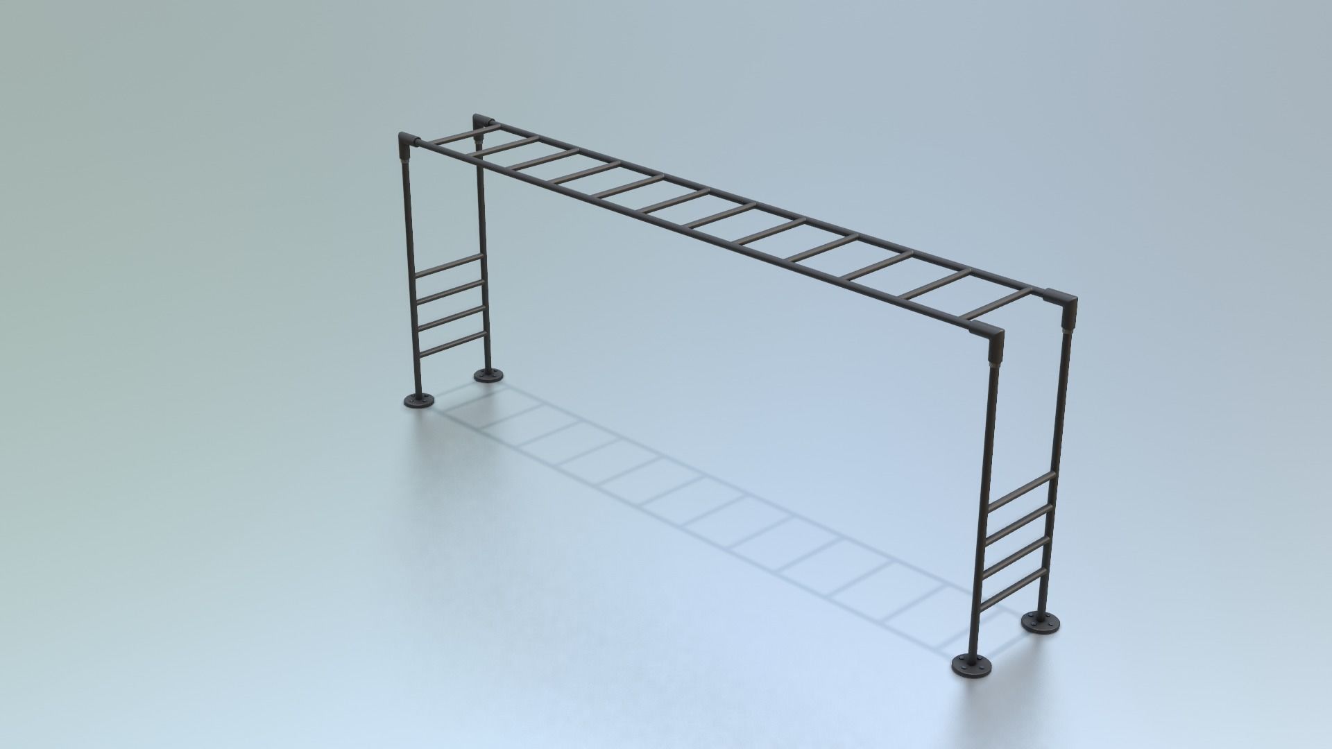 Playground Climber - Horizontal Ladder Low-poly 3D model_3
