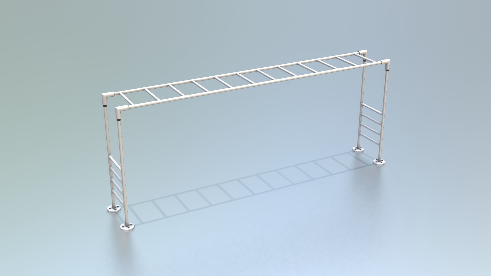 Playground Climber - Horizontal Ladder Low-poly 3D model_19