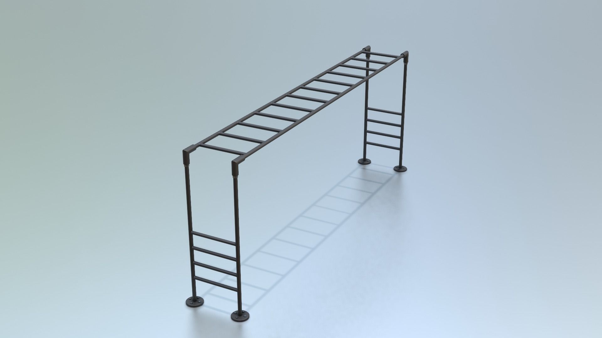 Playground Climber - Horizontal Ladder Low-poly 3D model_10