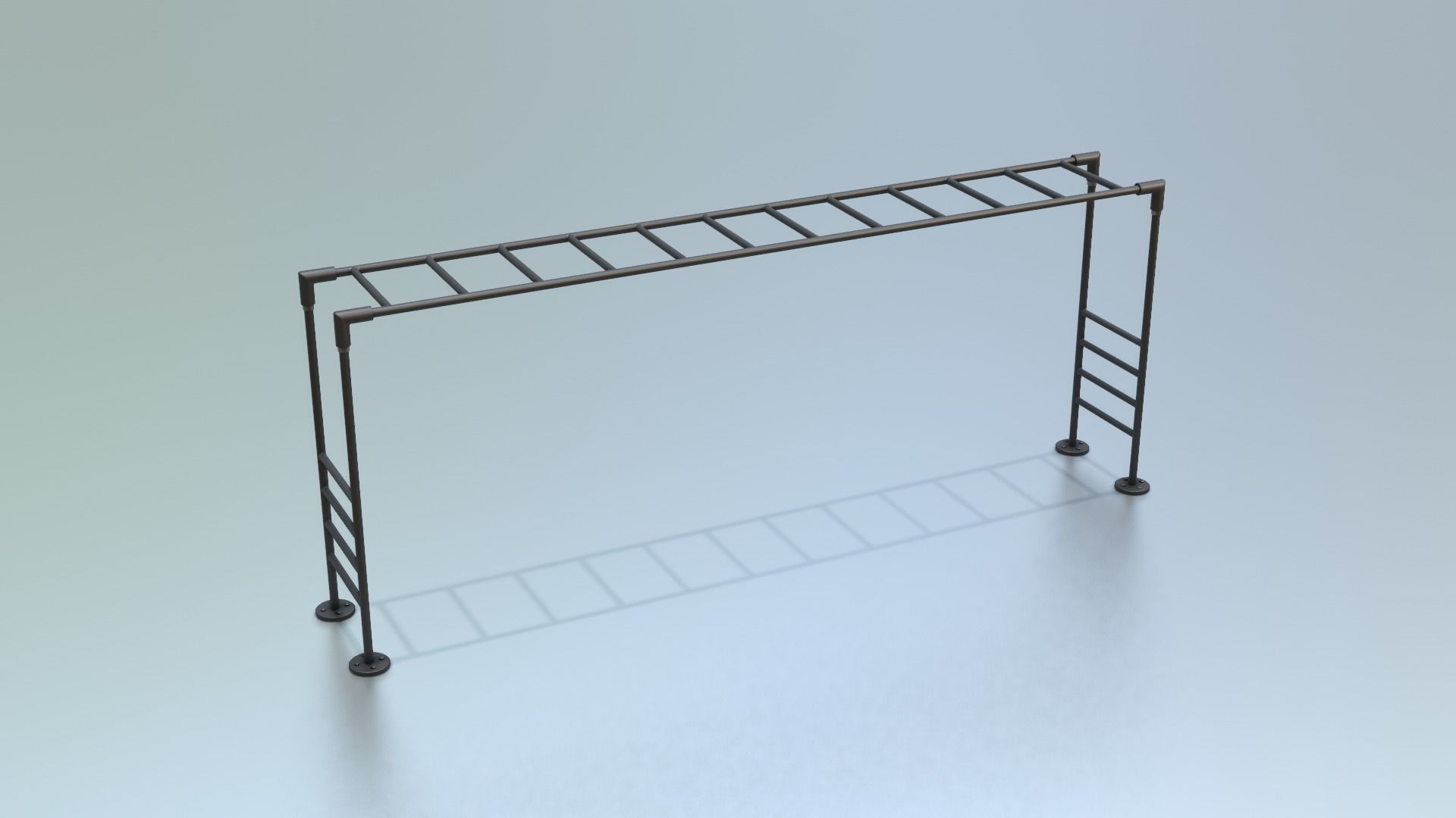 Playground Climber - Horizontal Ladder Low-poly 3D model_6