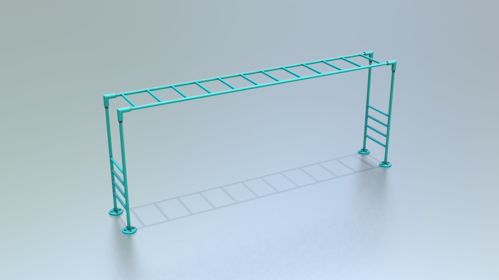 Playground Climber - Horizontal Ladder Low-poly 3D model_16