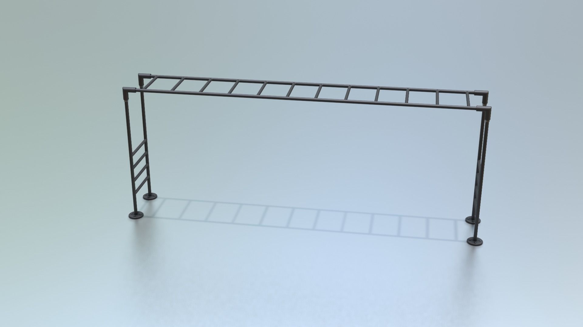 Playground Climber - Horizontal Ladder Low-poly 3D model_2