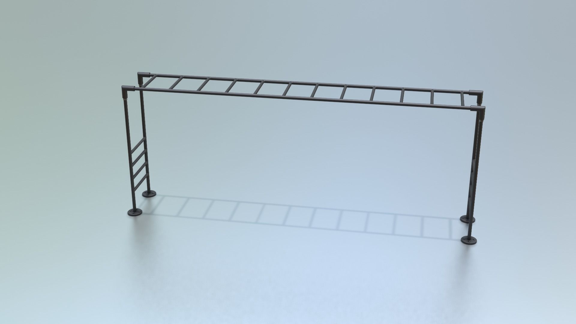 Playground Climber - Horizontal Ladder Low-poly 3D model_7