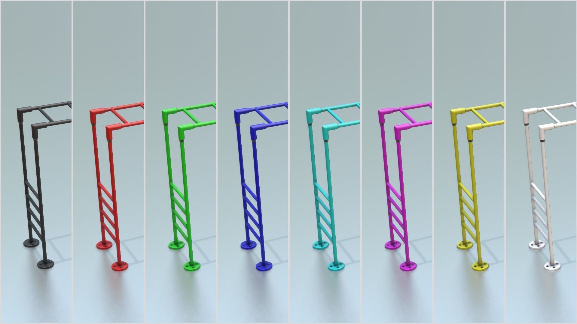 Playground Climber - Horizontal Ladder Low-poly 3D model_20