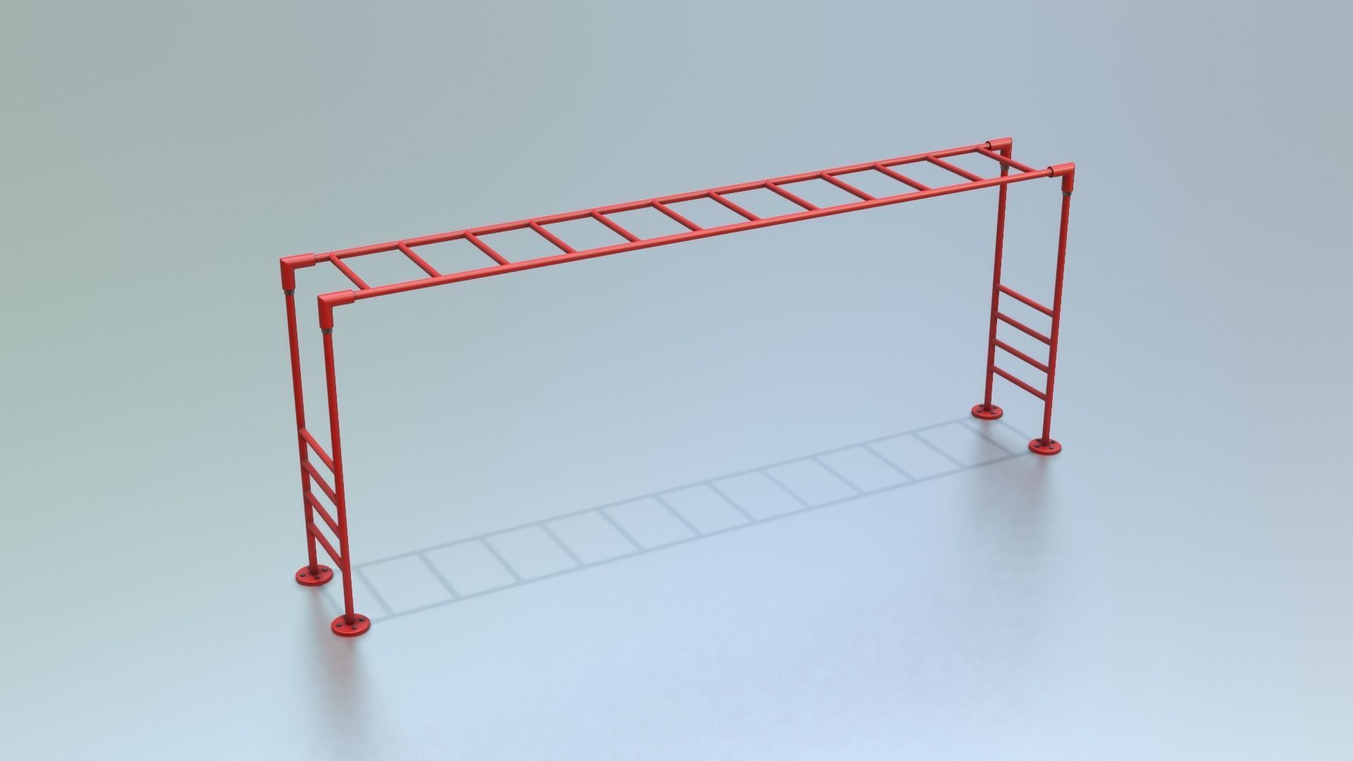 Playground Climber - Horizontal Ladder Low-poly 3D model_13