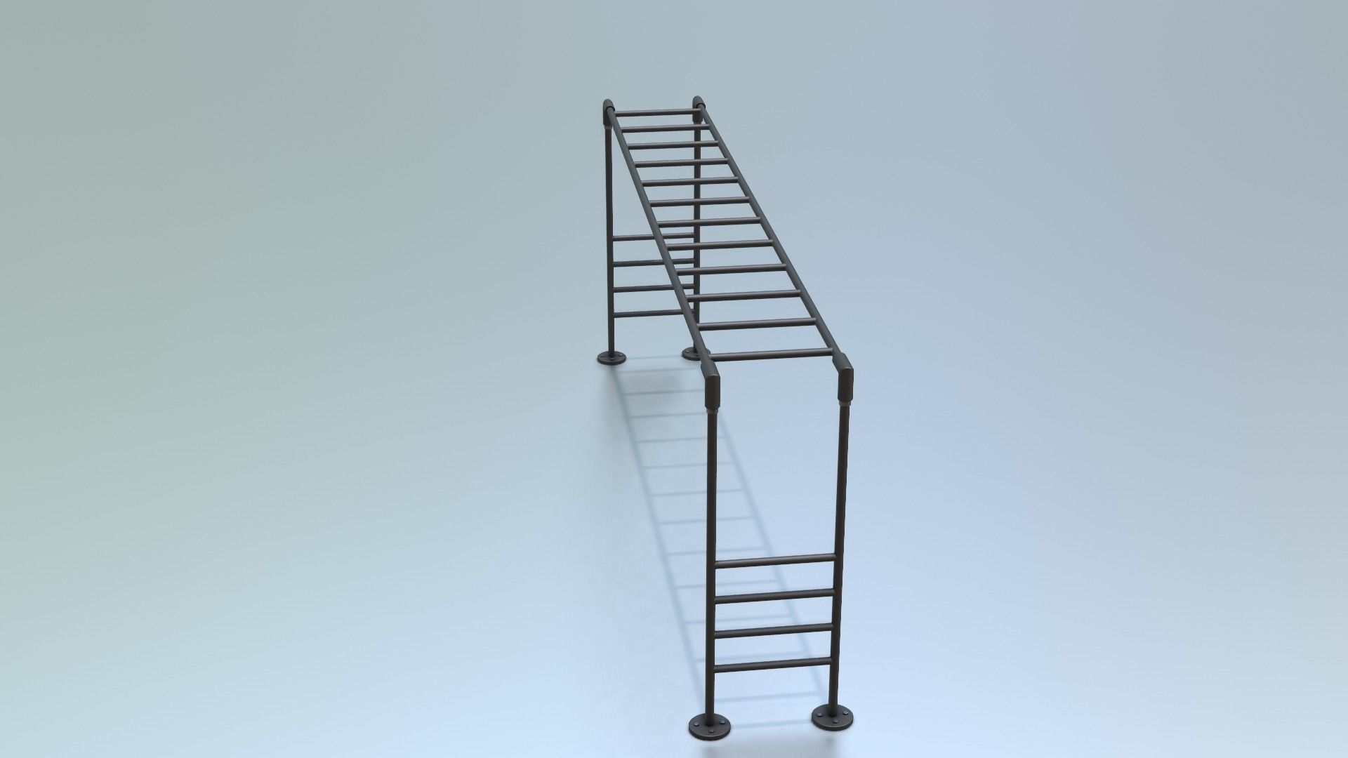 Playground Climber - Horizontal Ladder Low-poly 3D model_9