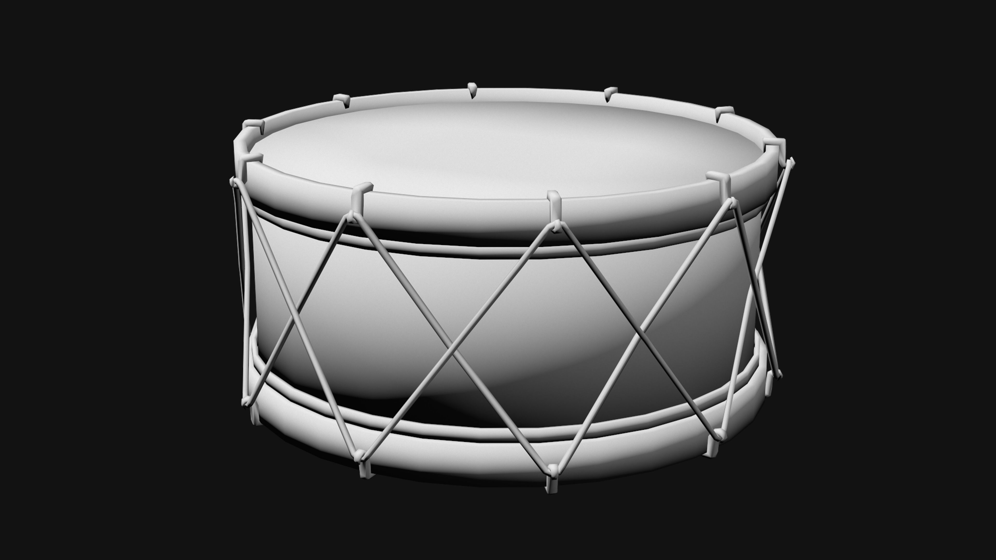 Drums - game ready Low-poly 3D model_2