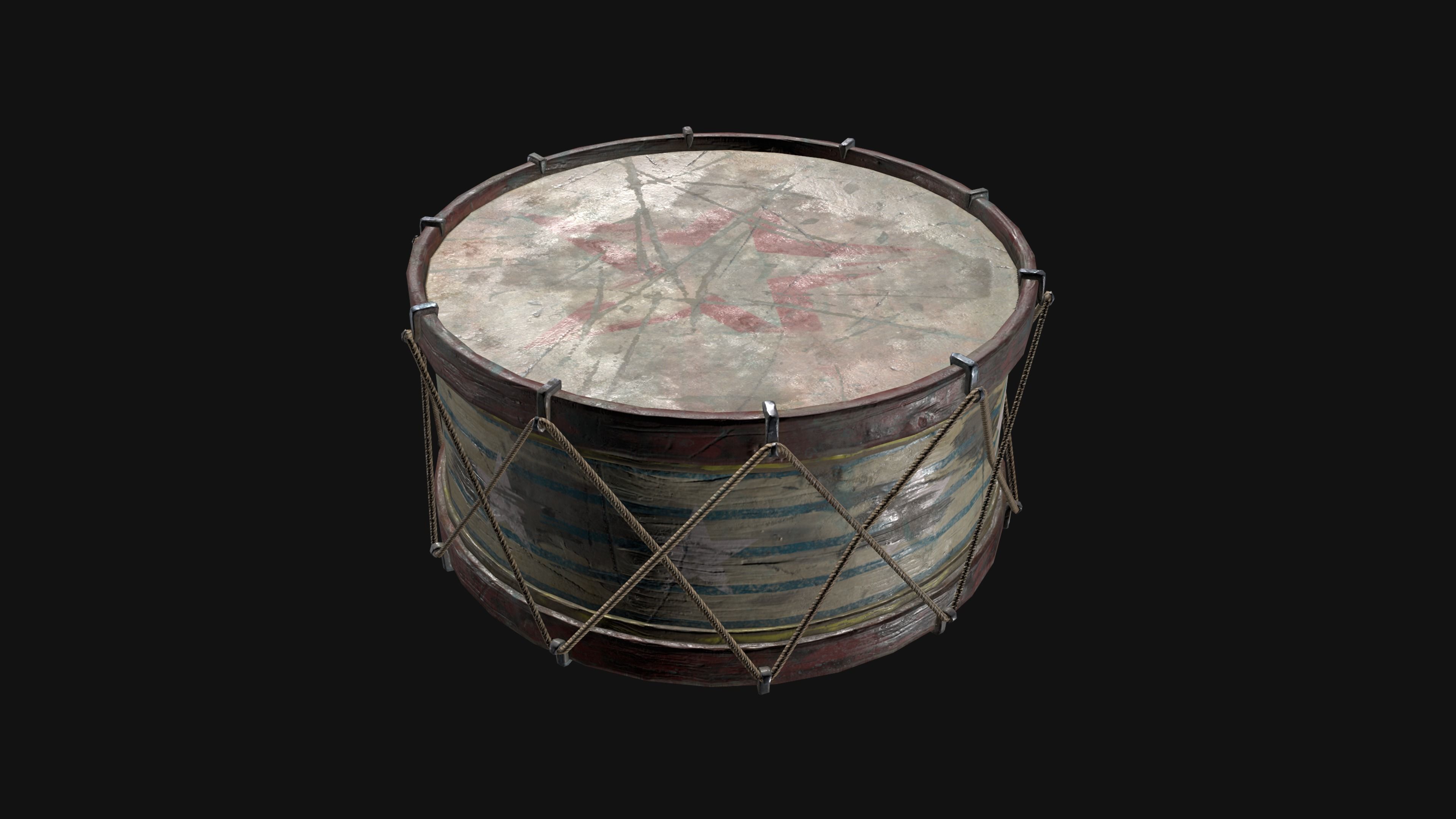 Drums - game ready Low-poly 3D model_5