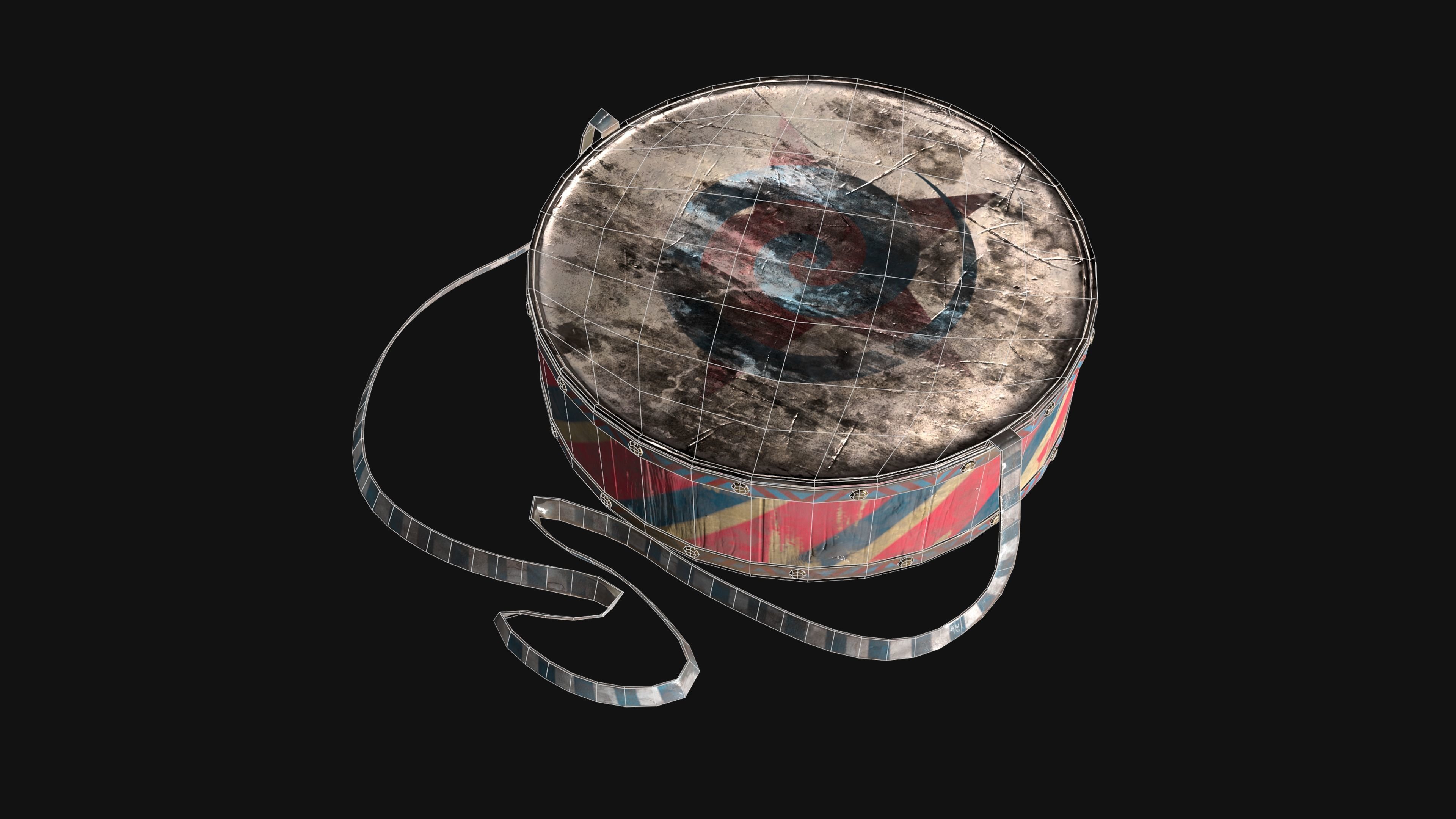 Drums - game ready Low-poly 3D model_8