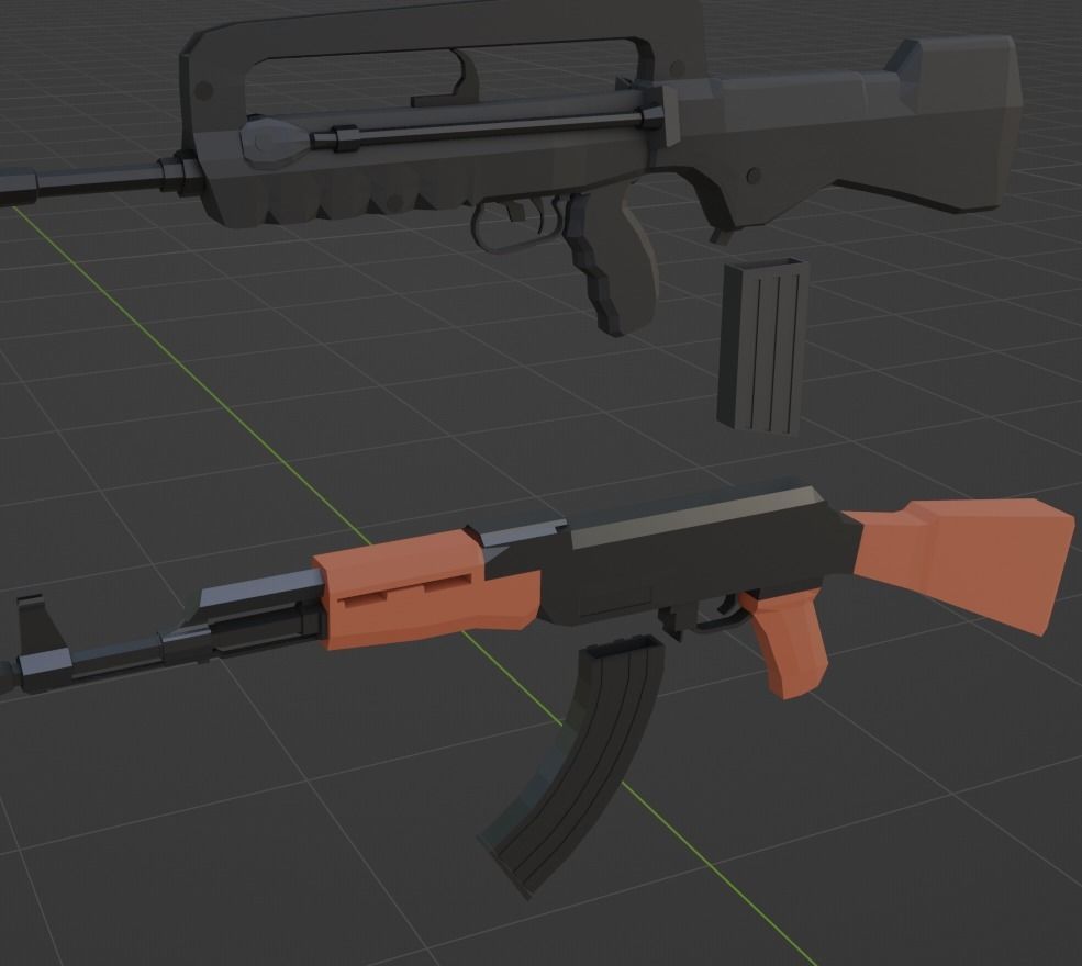 Low Poly Gun Pack Low-poly 3D model_2