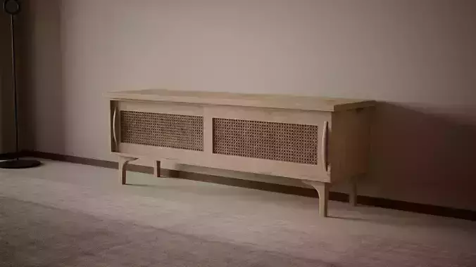 Rattan Table Japandi Style