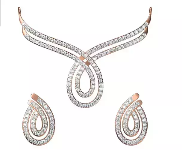 Women Earring Necklace Set STL JCD Details